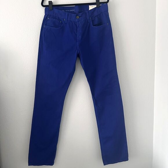 Rag & Bone Mens Size 32 Blue Jay Slim Straight Pants Tailored Workwear Jeans - Picture 1 of 15